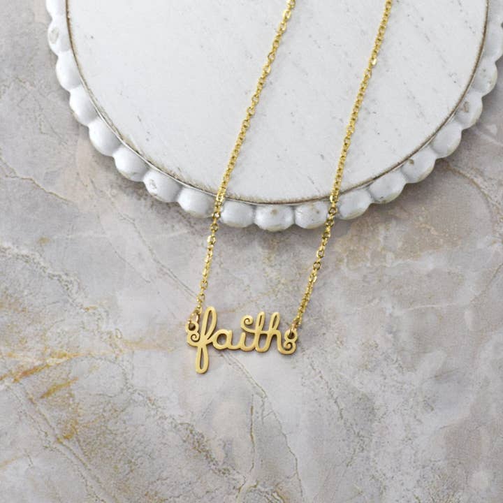 Lifebeats Gifts - Wholesale Pendant/charm necklace - Faith Script Necklace6