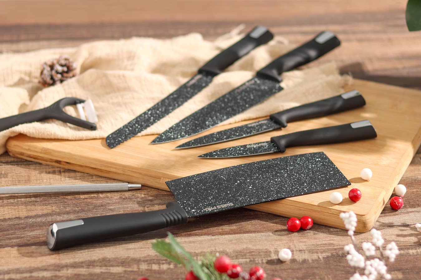 Swiss Pro+ – Conjunto de facas por atacado – Conjunto de facas de cozinha 8 PCS com suporte preto12