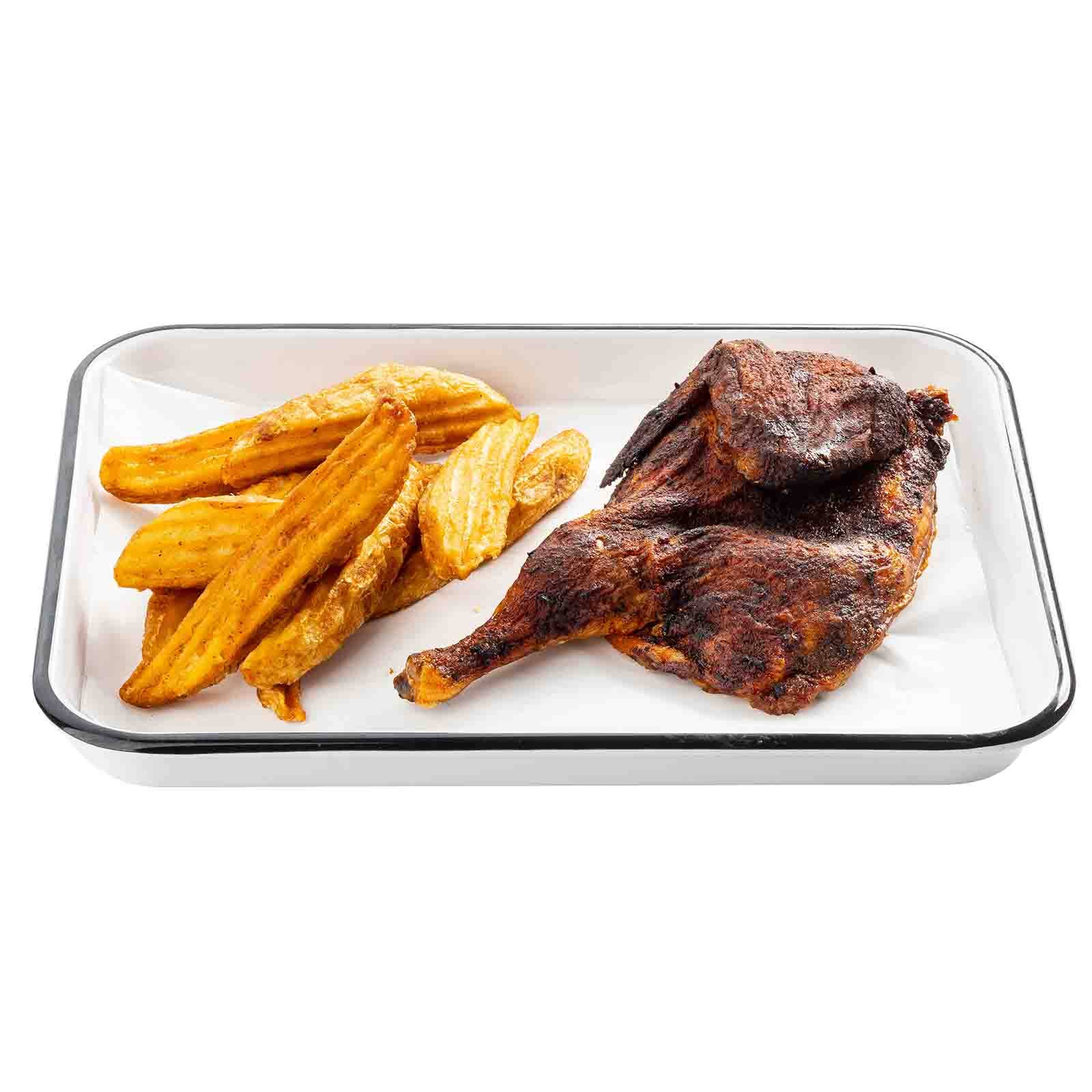 TableCraft Products Company - Wholesale Serving Tray - Canteen Collection Melamine Tray, White/Black, 13 x 9.5"9