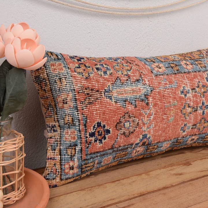 Tyrkisk Kilim Broderet Lændepude Håndknyttet for engroshandel hos Kilim Pillow Decors