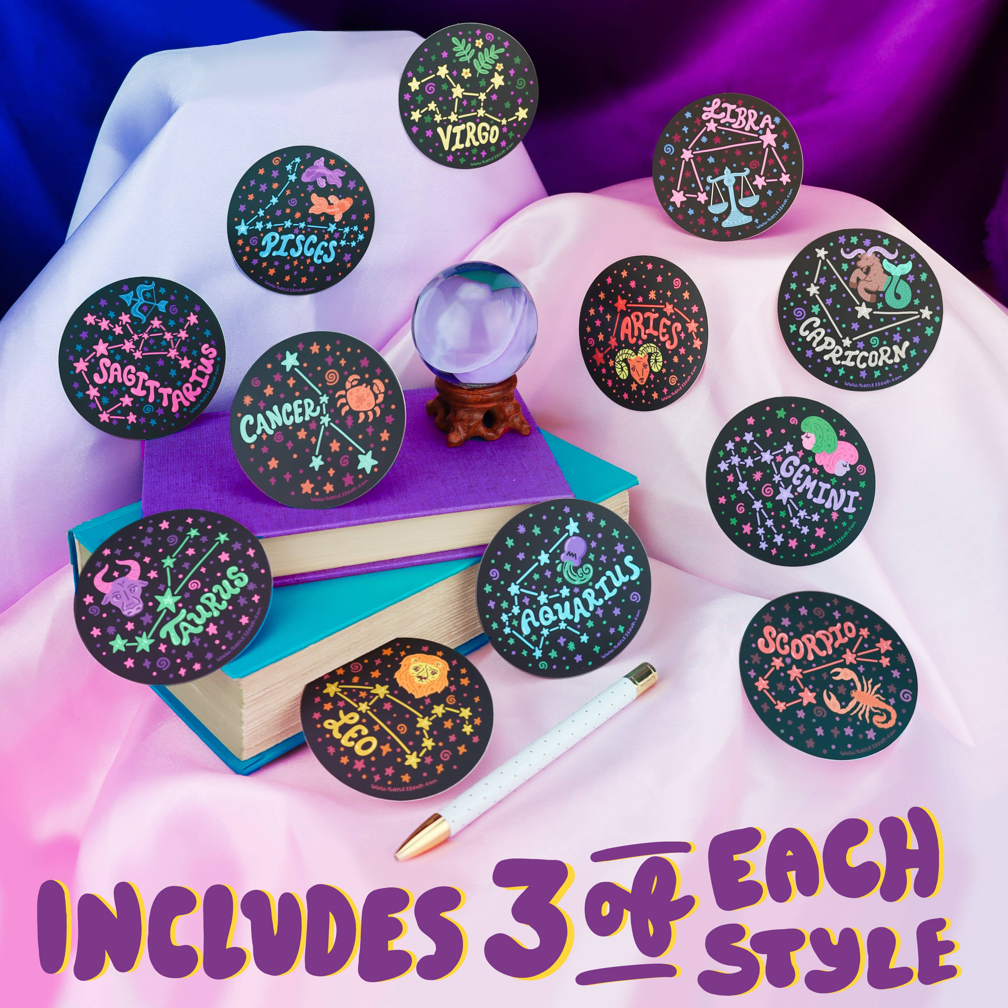 Turtle's Soup - Wholesale Sticker - Holographic Zodiac Constellation Bundle Set1