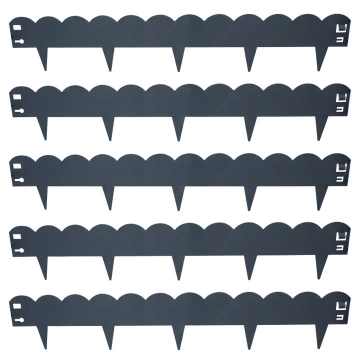 Sunnydaze Decor - Wholesale Garden/Lawn Stake - 5-Piece Steel Scalloped Garden Edging Border - 42" - Gray1