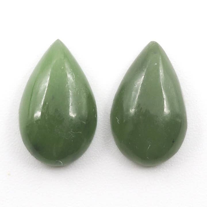 Cabochões de Jade Natural em Forma de Pera 15x10mm Aproximadamente 6,27 Quilates por atacado de GTG Gems Corp