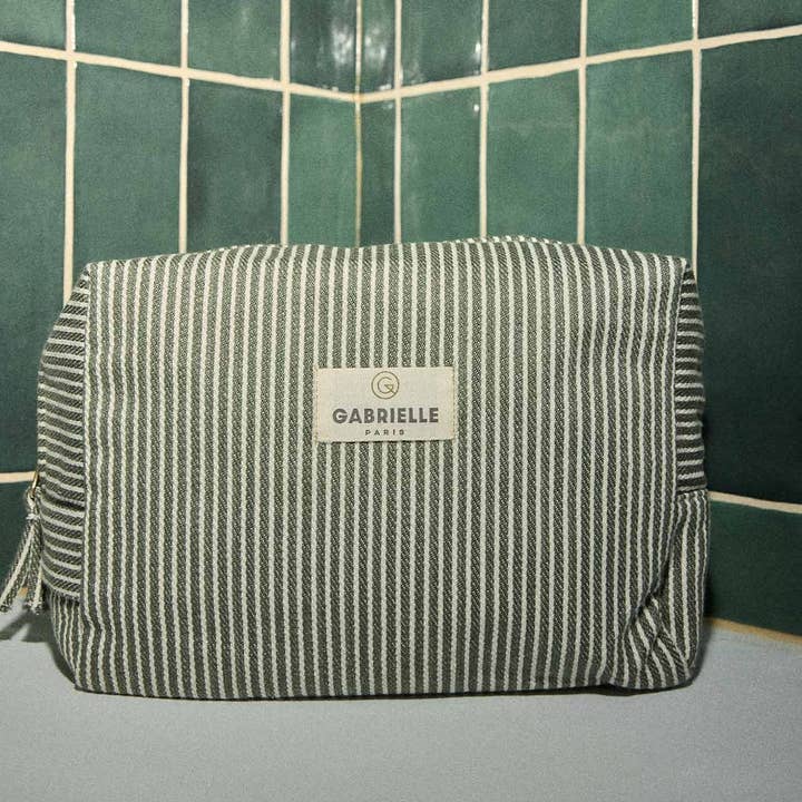 Quartz Stripes Cotton Toiletry Bag for wholesale on Faire1