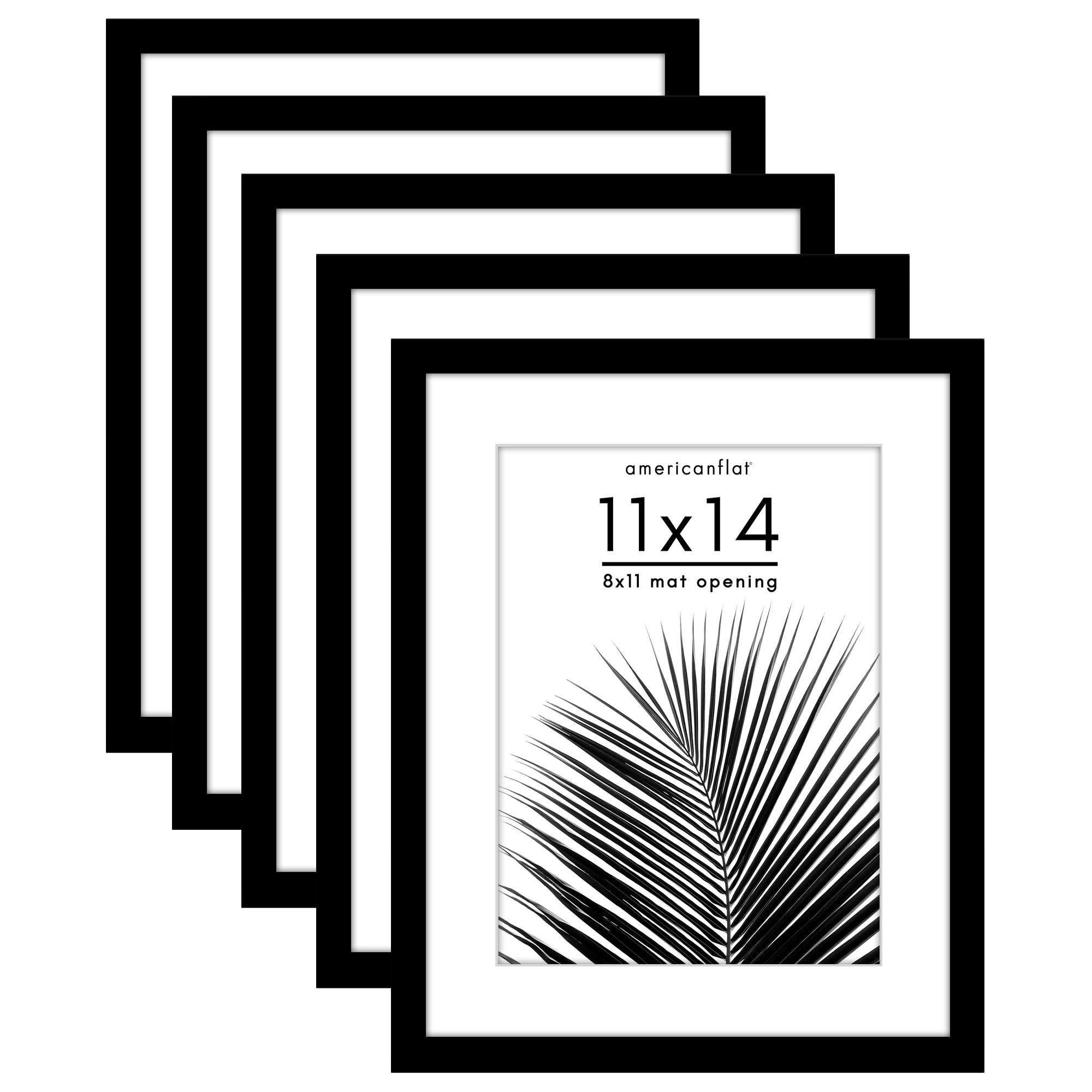 Americanflat - Wholesale Picture Frame - Americanflat 5 Pack Picture Frames With Mat Plexiglass Cover0