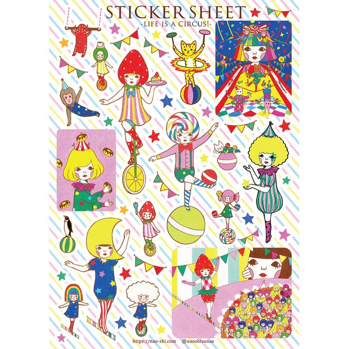 Naoshi - Wholesale Sticker - 【Sticker Sheet】Life is a circus!