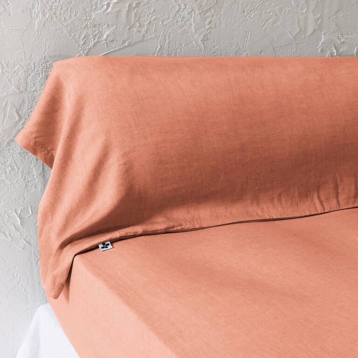 BOLSTER PILLOWCASE 43 x 185 cm LYSANDRE Terracotta for wholesale by L'effet Papillon