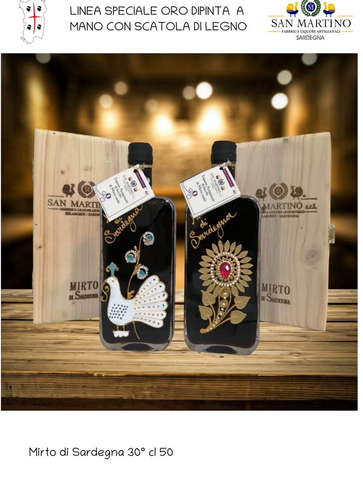 Handmålad röd myrten med trälåda för wholesale av San Martino Liquori