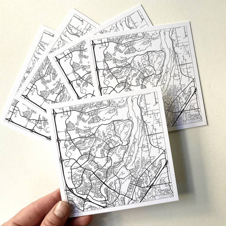 Turn-of-the-Centuries – Großhandel Postkarten – Rocklin California City Lines Karte - Postkarte
