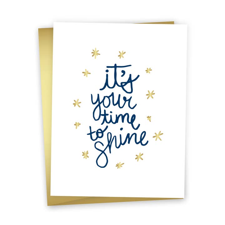 Cute Graduation & Encouragement Card - Time to Shine for wholesale by funday goods
