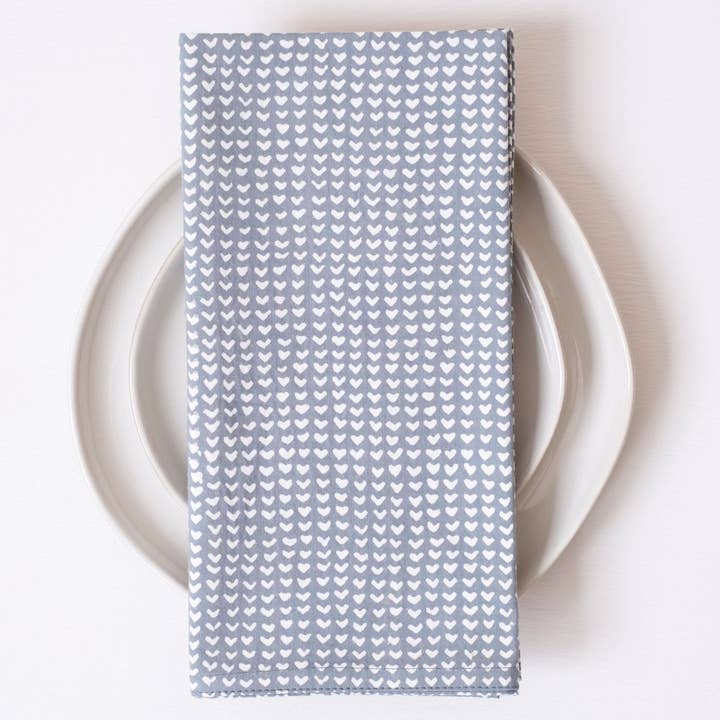Graymarket Design - Wholesale Dinner & Cloth Napkin - Beckett Cloud Block Printed Napkins - set of 4