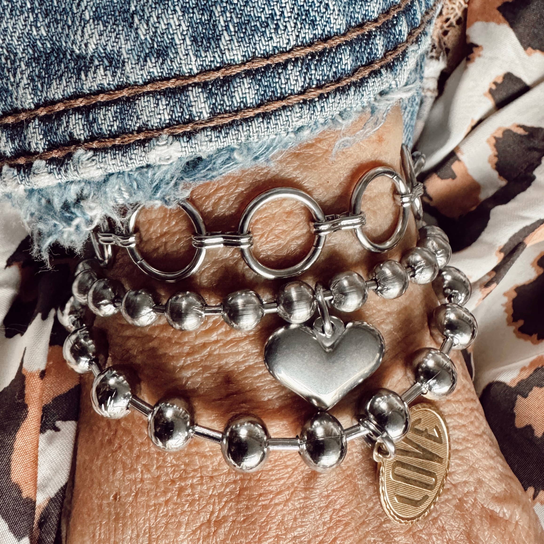 Sosobella Designs - Wholesale Charm/Dangle Bracelet - Stainless Steel Heart Charm Bracelet 1