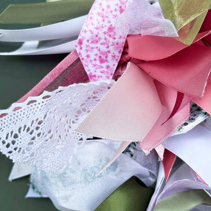 Ribbons For You - Wholesale DIY craft kit - Rose & Lace Themed Wreath Kit 2
