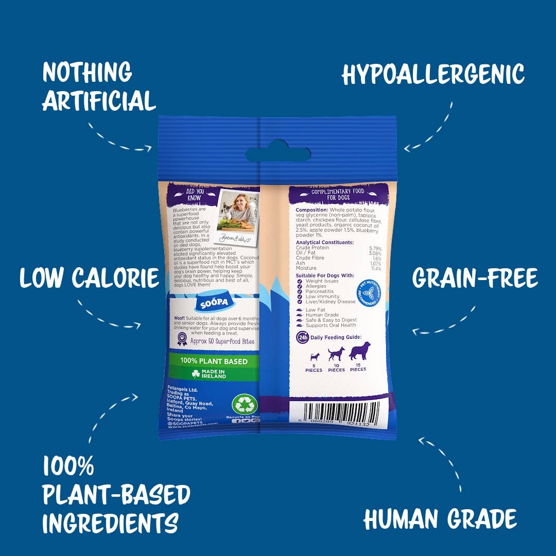 Soopa Europe - Wholesale Pet Treats - Dog - Apple & Blueberry Dog Treats1