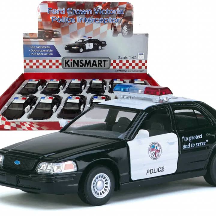 5 „" FORD CROWN VICTORIA POLICE-B/W spuitgietauto voor wholesale door Luna Die-cast Cars