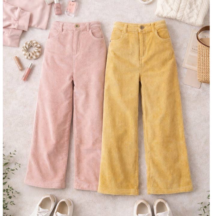 WIDE LEG ANKLE LENGTH CORDUROY PANTS for wholesale by Winslow Collection