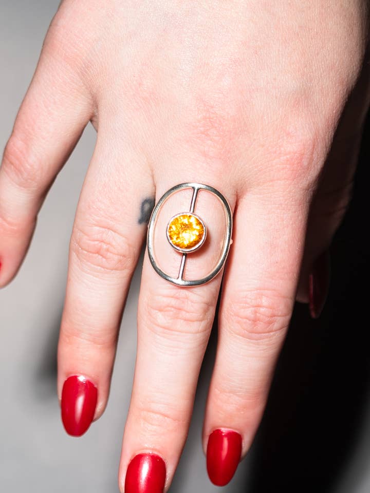 Citrine Halo Ring for wholesale by Freddie Collier Studio