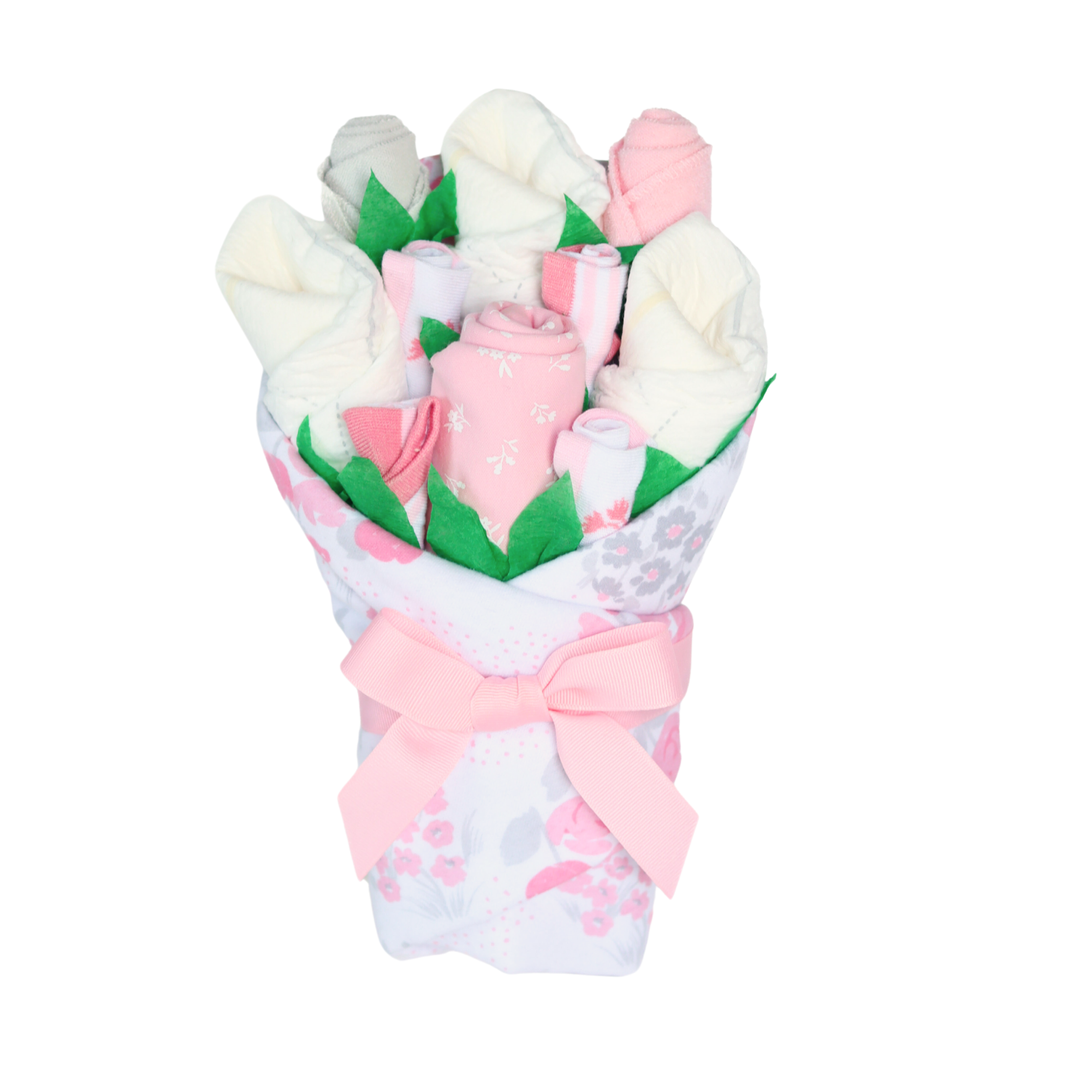 Baby Blossom Company - Wholesale New Mom Gift Box/Set - New Baby Girl Gift Layette Bouquet - Floral6