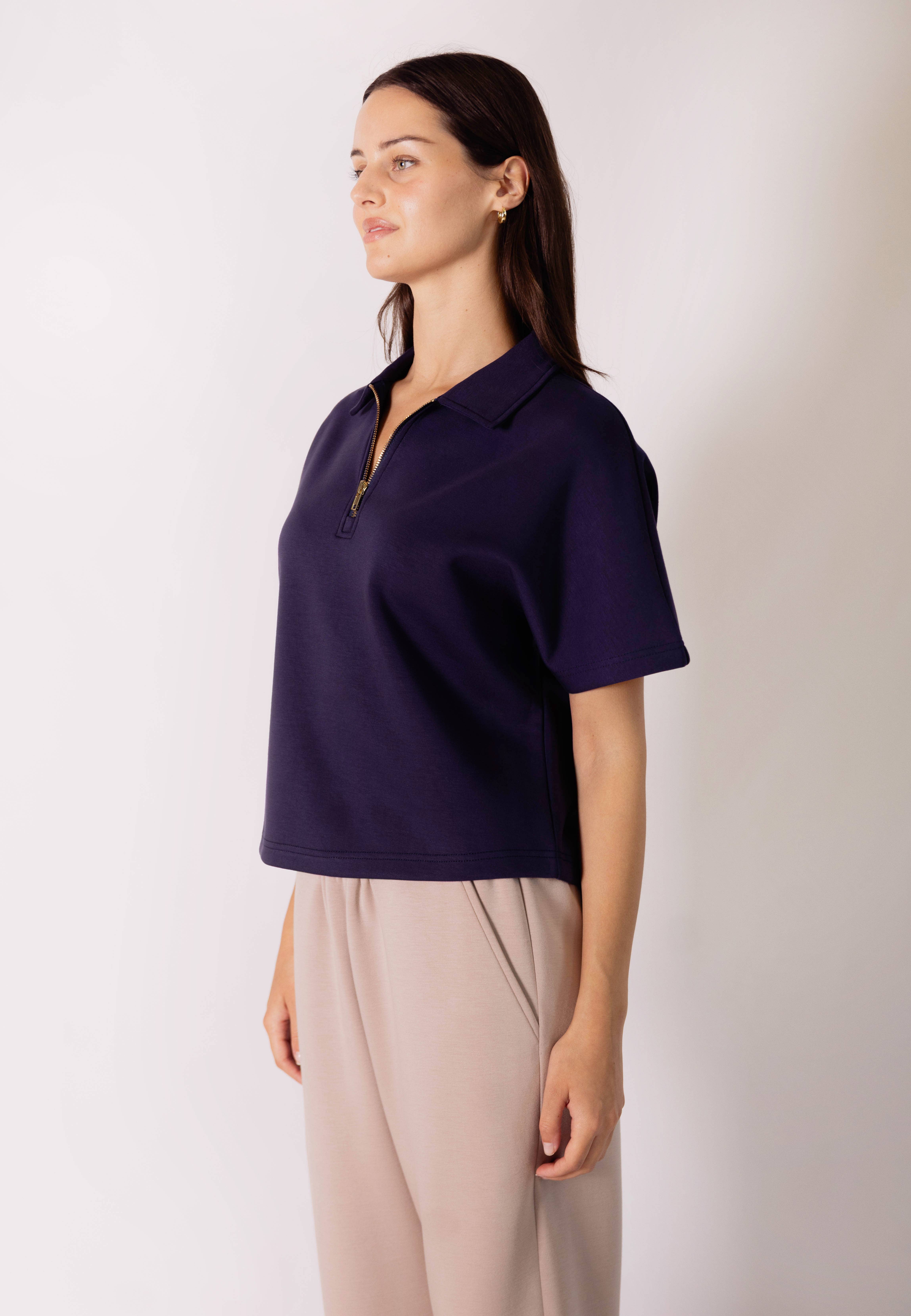 P. CILL - Wholesale Knit Top - Women's - P. CILL Butter Modal Short Sleeve Quarter Zip Top27