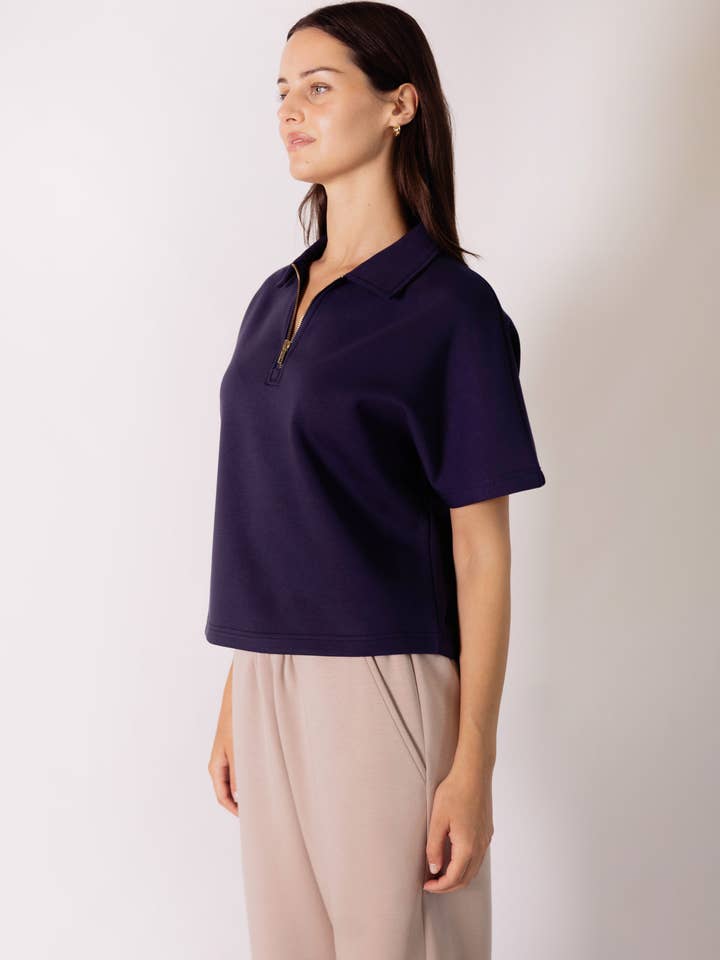 P. CILL - Wholesale Knit Top - Women's - P. CILL Butter Modal Short Sleeve Quarter Zip Top27