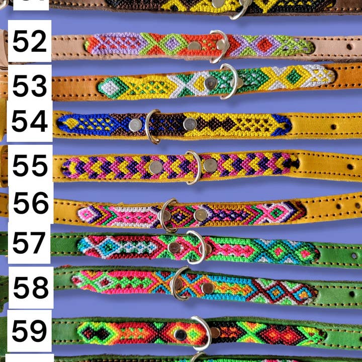 Mom And Pup Co. - Wholesale Pet collar – Dog - XS Mexican Pet Collar - Colorful Leather Dog Collar, Tribal7
