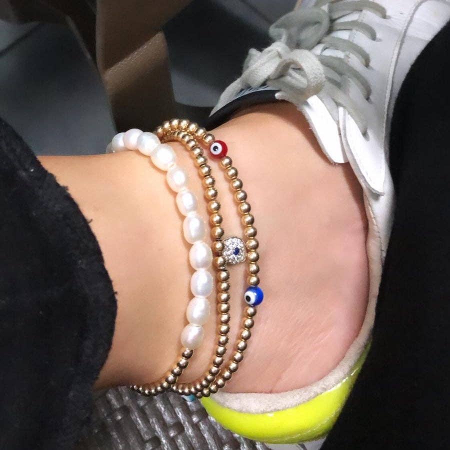 22 Jewelry - Wholesale Anklet - COCO PEARL ANKLET 4MM3