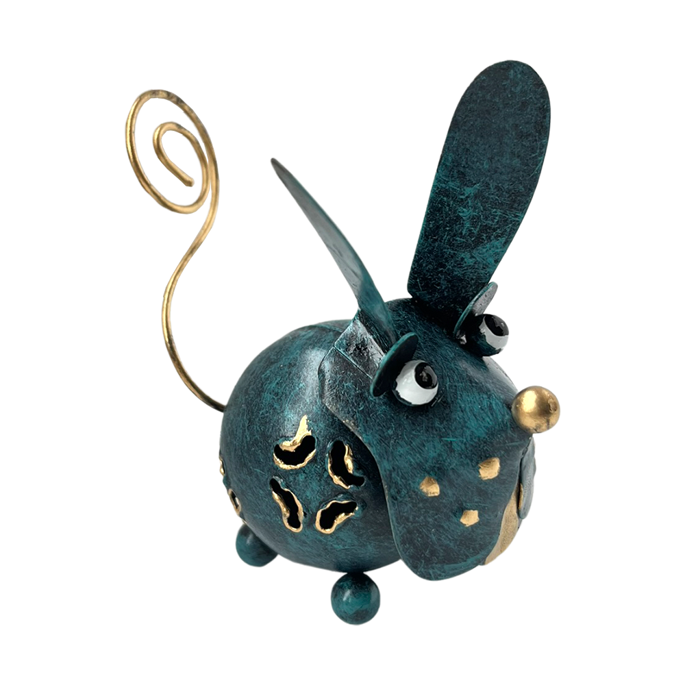 VIE - Venta al por mayor Figura decorativa - Extravagante animal de cola rizada de metal, aproximadamente 8 x 7 x 4 cm6