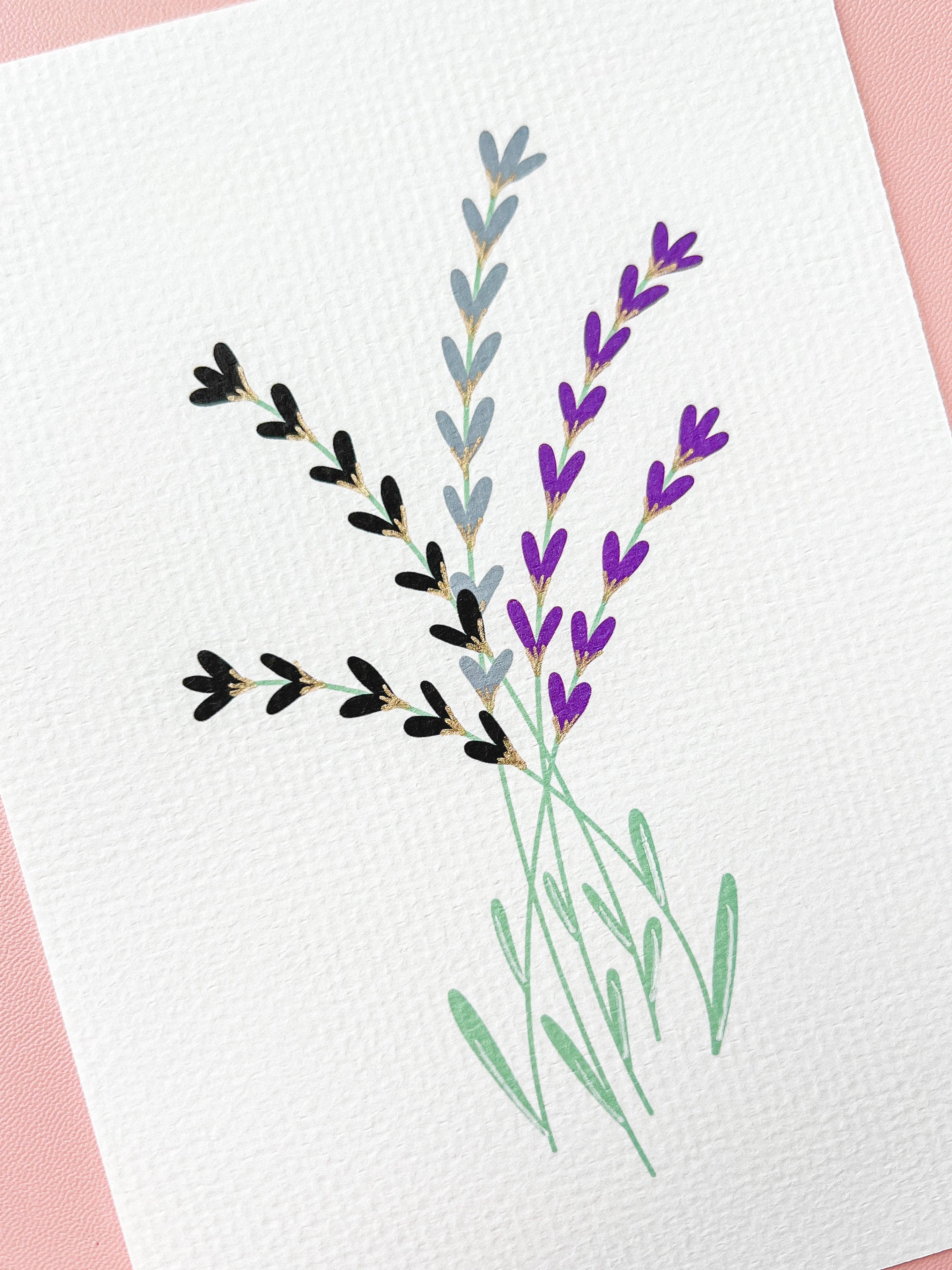 The Harpy Otter Co - Wholesale Art Print - Asexual Subtle Pride Flag Floral Print0