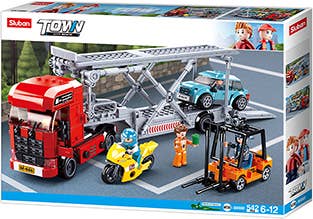 Sluban North America - Wholesale Build-a-Toy - Kids - Car Carrier Truck and Trailer - 542 Pieces - M38-B08803