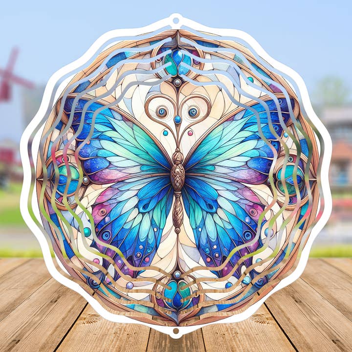 Prisme Sommerfugl #1 8" Vindspinder Sublimationstransfer for engroshandel hos Fun-R-We Creations & Co. Ltd.