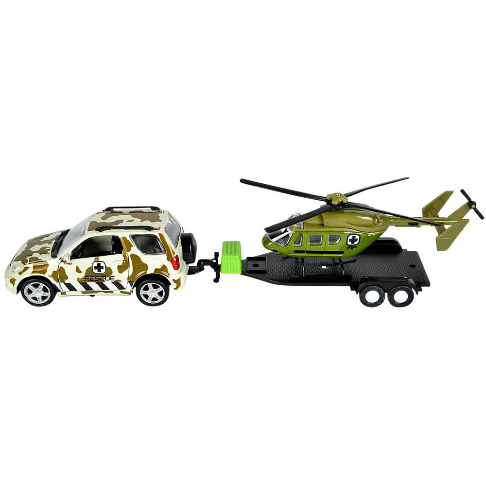 The Toy Network - Wholesale Toy Set - Kids - NORTHERN TREK DIECAST 4 X 4 ROVER AND HELICOPTER0