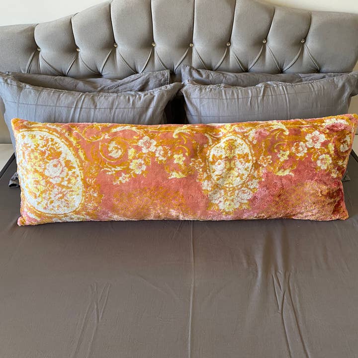 Rustic Remnents - Wholesale Throw Pillow Cover - Farmhouse Coral Velvet Pillow Case 16X48 Punch Throw Pillow