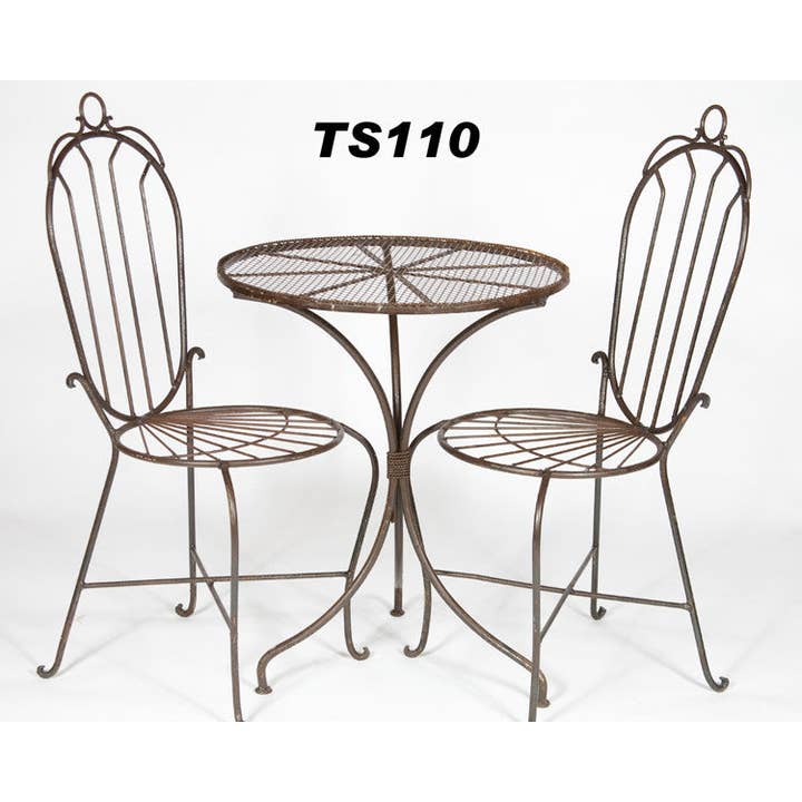 Garden Iron And More - Wholesale Patio Set - Wrought Iron Bistro Set Simple Table & 2 Chairs