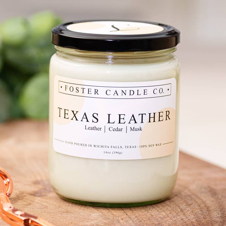 Texas Leather for wholesale by Foster Candle Company LLC