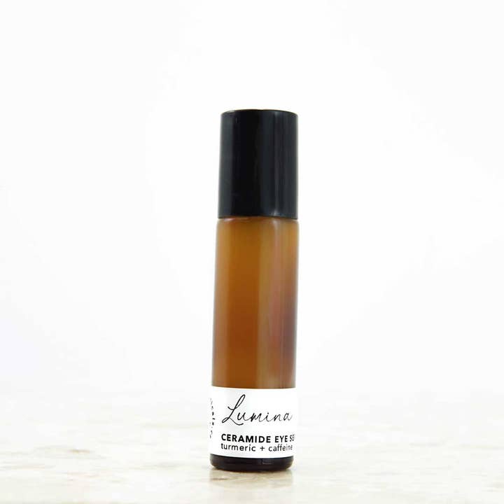 LUMINA • Ceramide Eye Serum • RoseQuartz Amber Roll-onBottle for wholesale by Avalon Rose Botanicals