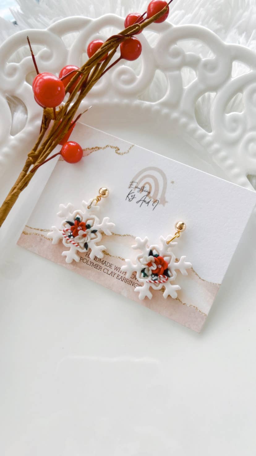Everything Ky and I - Vente Boucles d'oreilles pendantes - Flocon de neige Winter Wonderland1
