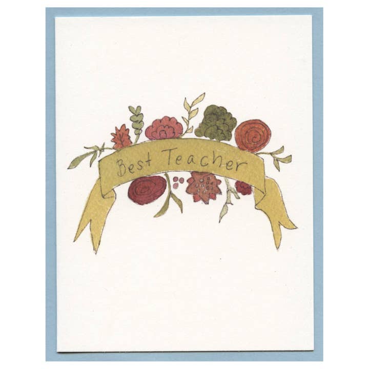 Melhor Teacher Banner Blank Card por atacado de Zucchini Fish