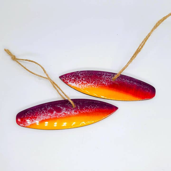 JEMS of the Sea - Wholesale Ornament - Surfboard Ornament - Handmade Resin & Wood Ornament