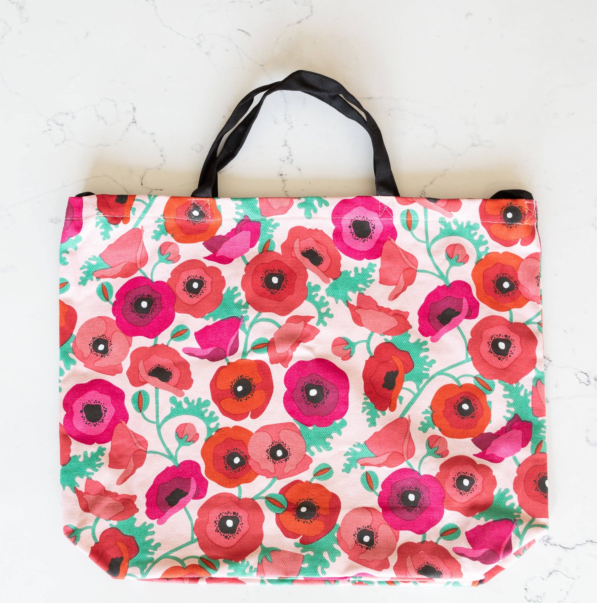 Allgifts Australia - Vente Tote bag – femme - Sac fourre-tout en coton - Coquelicots1
