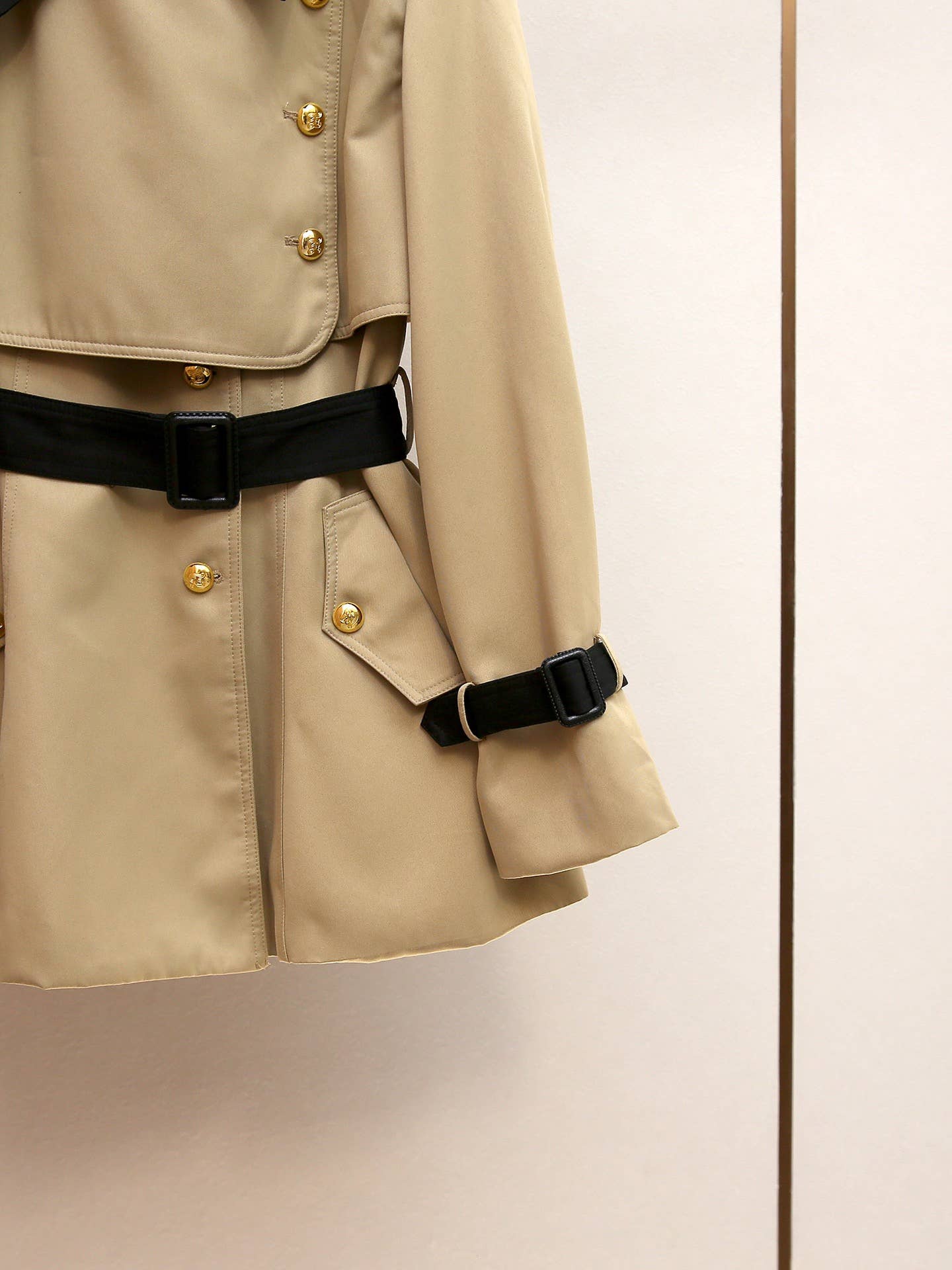 Color as pictures CT125 Vintage Contrast Belted Slim Fit Trench Coat for Women for wholesale on Faire4