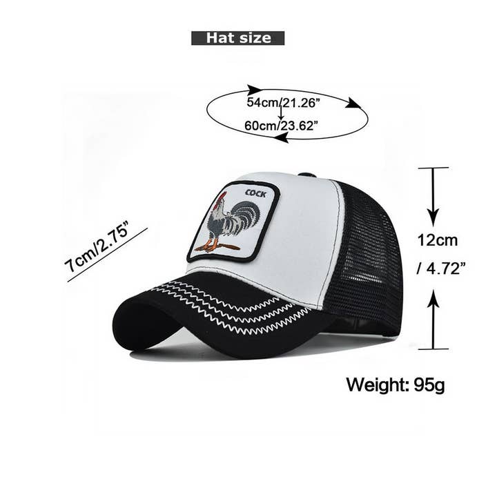 ACCITY - Wholesale Trucker Hat - Unisex - NEW ANIMAL EMBROIDERED BREATHABLE MESH TRUCKER HAT_CWAH135720