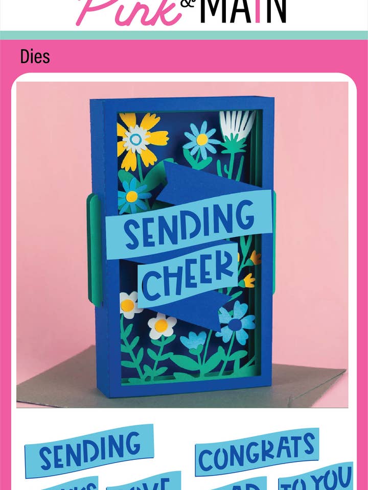 Matrice de Découpe Carte Pop-Up en Couches Fleurs et Sentiments pour la vente par Pink and Main