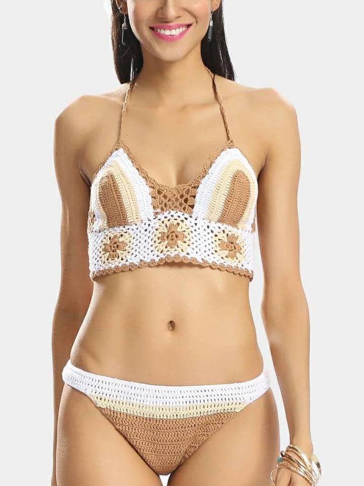 Bikini all'uncinetto all'uncinetto, costume da bagno all'uncinetto, pizzo Bachelorette per la vendita all'ingrosso da parte di Bohoasis