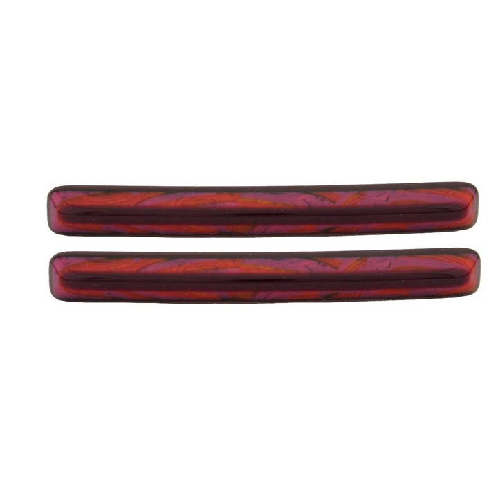CARAVAN J NAHON IMPORT - Wholesale Barrette - Women's - Handmade Dome Magali Barrettes in Assorted Colors (Pair) 653-2