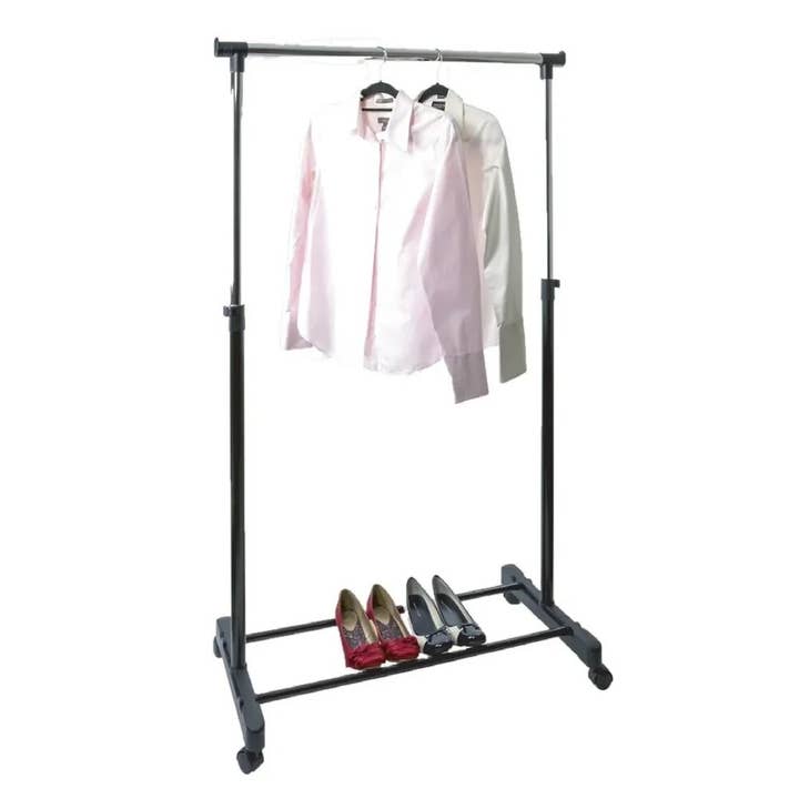 Black Stainless Steel Double Rod Clothes Rack for wholesale by J&V TEXTILES