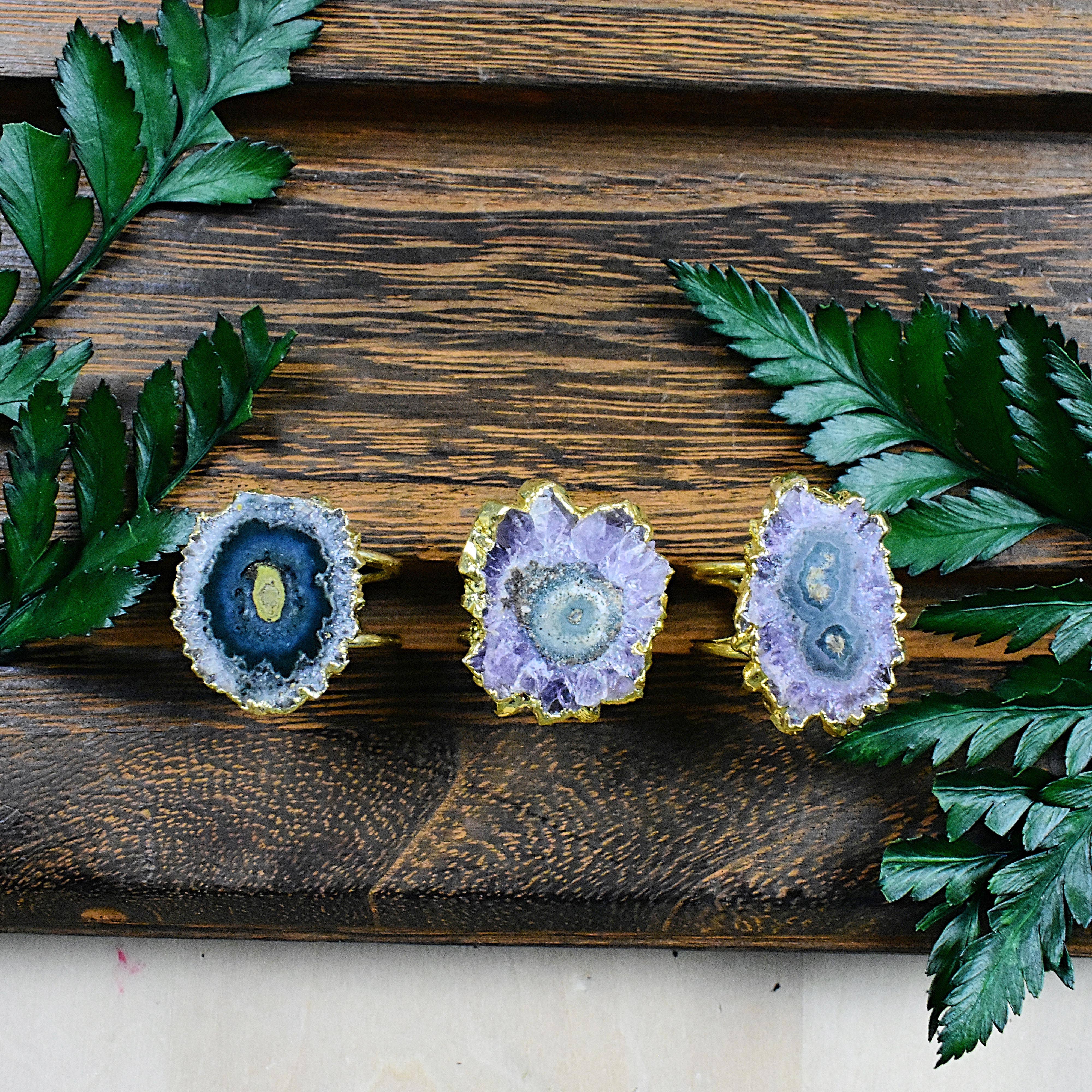 Ewelina Pas Jewelry - Vendita all'ingrosso Anelli cocktail/statement - Anello in oro con ametista stalattite18