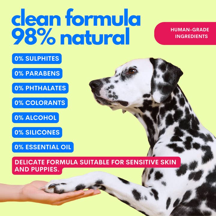 JAMPY - Vendita all'ingrosso Shampoo - Cani - One Two Clean - Gel Detergente per Cani Senza Risciacquo 98% Naturale