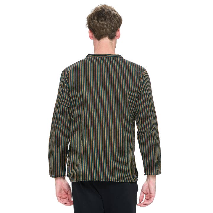 Green Multi SALE Men's Striped Kurta for wholesale on Faire2