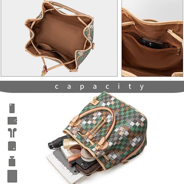 Camo Camouflage drawstring bucket bag handbag for wholesale on Faire3