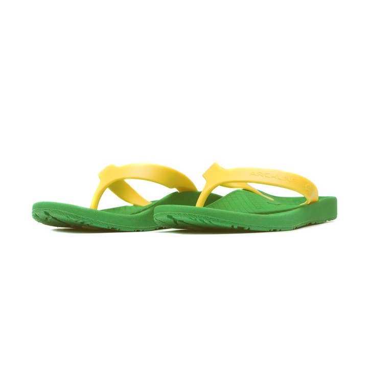 axign - Wholesale Sandals – Kids - Archline Kids Orthotic Flip Flops – Green/Gold9